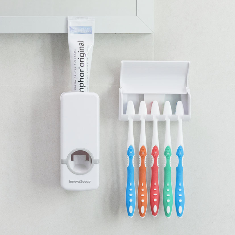 Dispendador INNOVAGOODS pasta dental + soporte cepillos | Ferreterías cerca  de ti - Cadena88