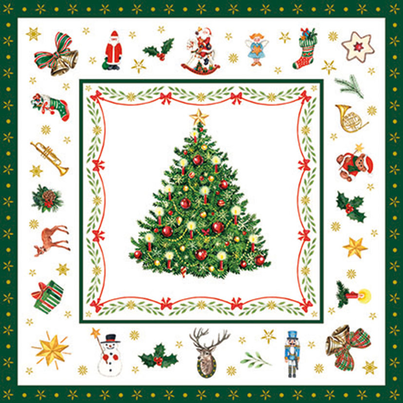 Pack 20 servilletas navideñas Serie Christ Evergreen