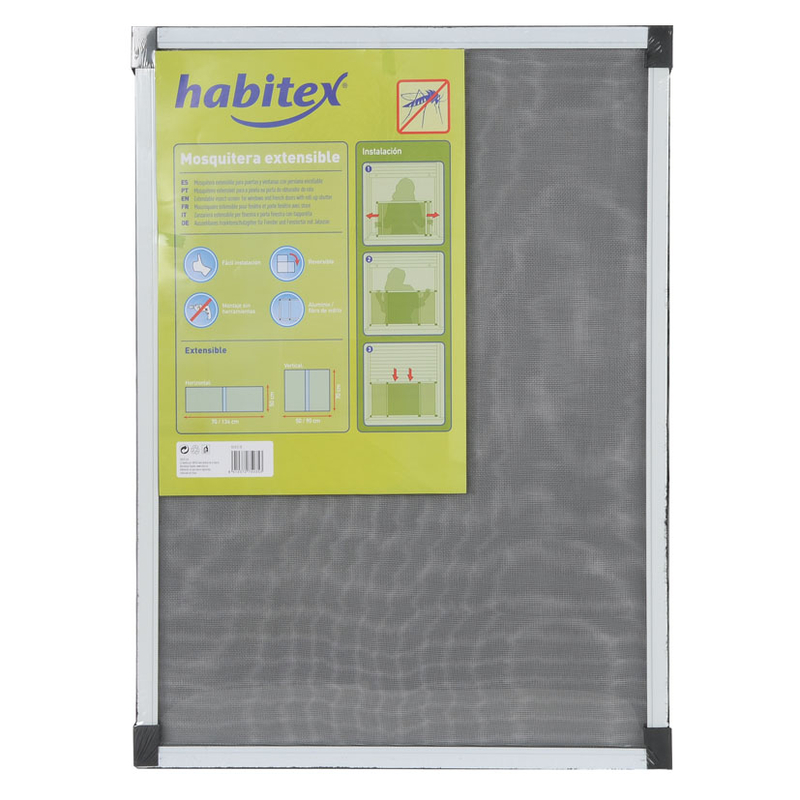 Marco mosquitera extensible HABITEX blanco. 5 unidades