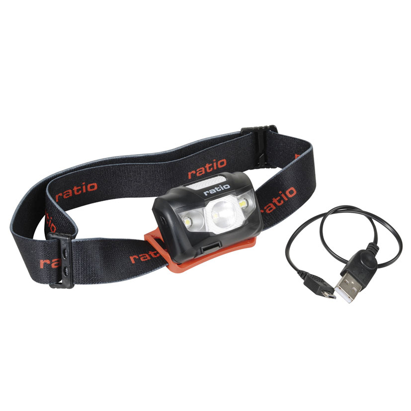 Linterna frontal LED RATIO recargable Headlamp 5536 | Ferreterías cerca de  ti - Cadena88