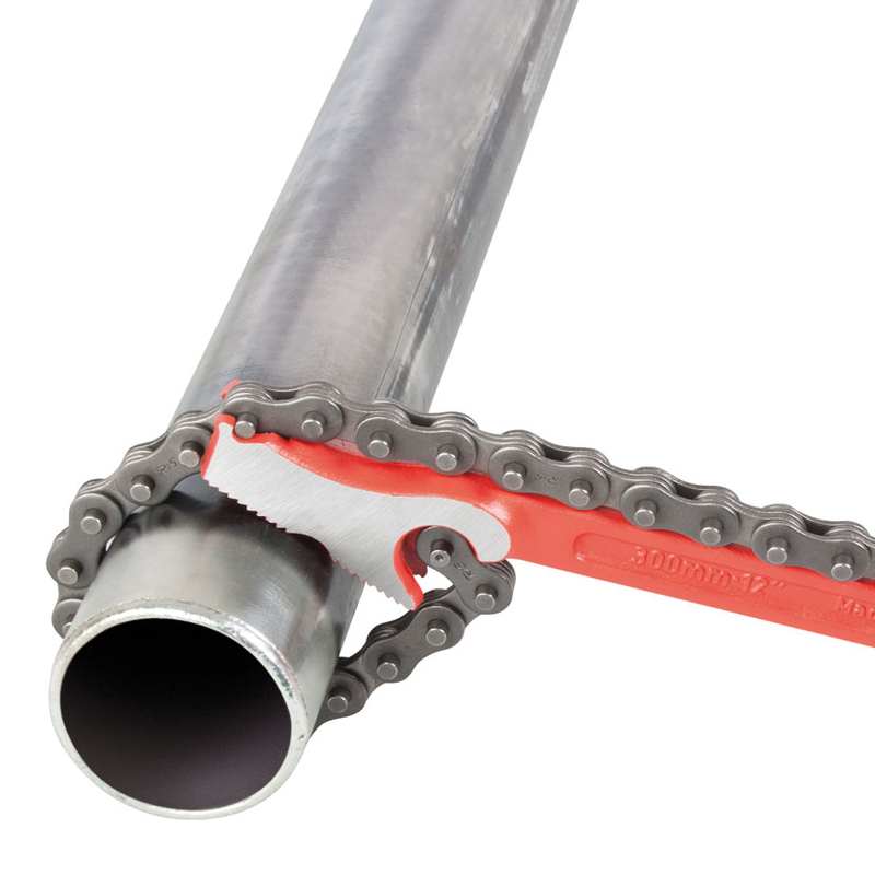  129005 Llave de tubo de cadena de 11.81 pulgadas en lacado rojo  : Herramientas y Mejoras del Hogar