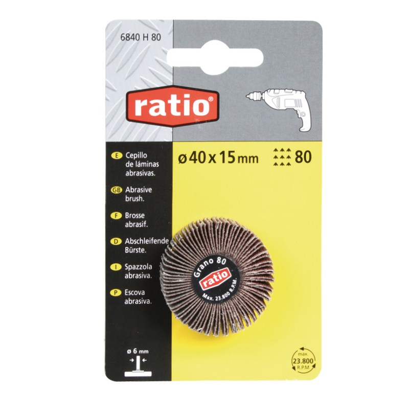 Cepillo de láminas con eje RATIO 40x15 mm