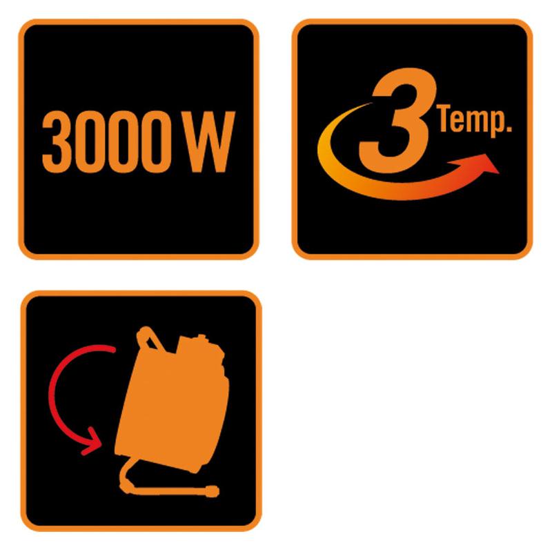Calefactor Industrial de ALTA POTENCIA, 3.000 W, Termostato