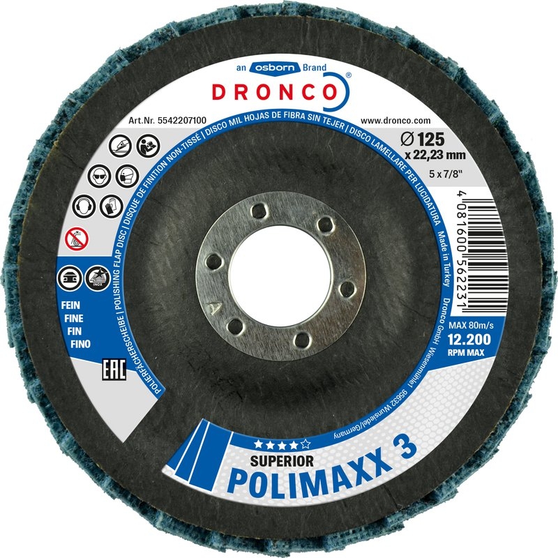Discos de láminas abrasivas fibra sin tejer - gran Fino - POLIMAXX 3 Dronco