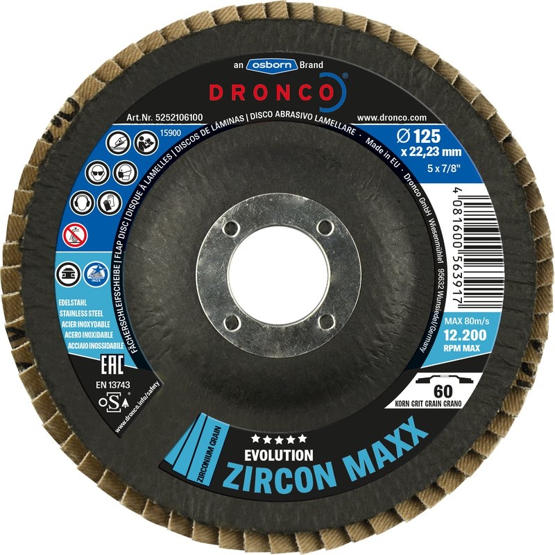 Disco de láminas abrasivo zirconio ZIRCON MAXX Dronco