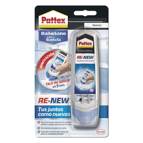 Pattex No Más Moho, silicona antimoho, larga duración impermeable, color  blanco, tubo 50ml