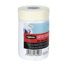 Cinta adhesiva de pintor RATIO plástico protector 22,5 m