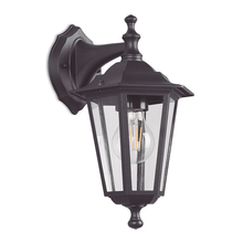 Aplique exterior descendente DUOLEC E27 60W negro Classic